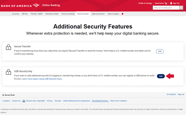 如何给BOA添加安全密钥-Bank of America USB Security Key Experience
